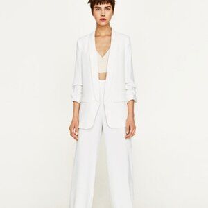 Zara Woman White boyfriend fit Crepe blazer / Jacket - New without Tags